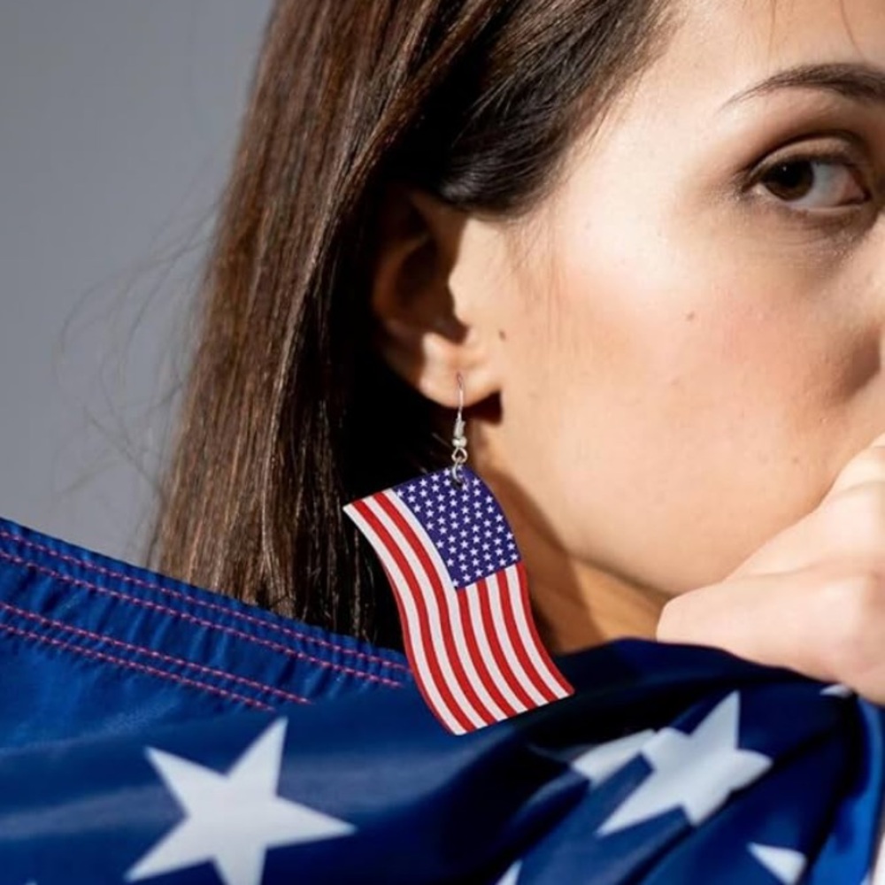 Patriotic flag Earrings Lightweight Dangle Jewelry